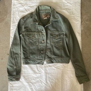 Vintage Calvin Klein Green Denim Jacket Size Small